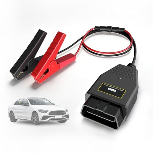 MR CARTOOL E50 OBDII Car Memory Saver 12V Vehicle ECU Emergency Power Supply Cable with 2 Alligator Clips