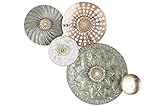 MF Megafuchs Wandrelief Wandbild ORIENT Metall Wanddeko Wandschmuck Kreise 66cm cm Deko Wohnen Wanddekoration Mehrfarbig mintgrün/weiß/kupfer-/goldfarben