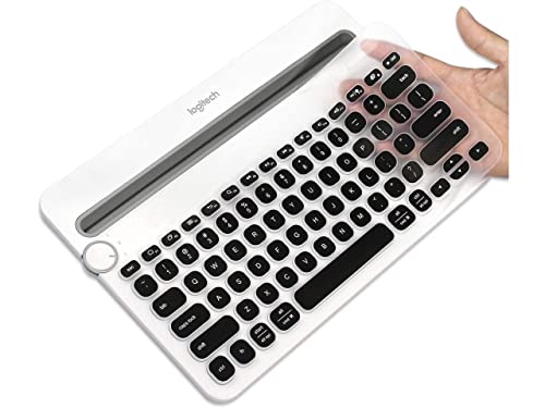 Image of iFyx Keyboard Cover Skin for Logitech Bluetooth Multi-Device Keyboard K480 Cover Ultra Thin Protective Skin (Black)