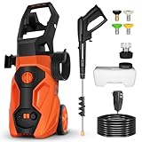 BILT HARD 1.76 GPM 2300 PSI Electric Pressure Washer, Power Motor with Stainless Steel Wand, 4 Spray Nozzles, Built-in Detergent Tank, 20Ft Hose, 35Ft Power Cord for Cars/Driveway/Fences/Home/Patios