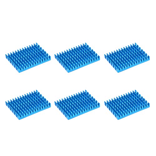 uxcell 5x30x40mm Blue Aluminum Heatsink Thermal Adhesive Pad Cooler for Cooling 3D Printers 6Pcs