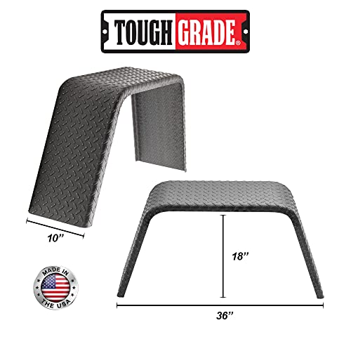2- Pack Toughgrade Steel Diamond Plate Trailer Fenders | Flat Top Fender 10" X 36" X 18" | Car Haulers | Landscape Trailers | Utility Trailers #TOP1