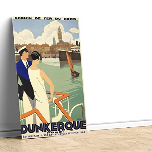 Tableau Dunkerque rétro : affiche vintage chargée d'histoire pour intérieur authentique - 4