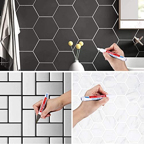 JCR 7 Colors Tile Pen Wall Grout Restorer Pen ,Repair Marker Grout Filler Pen for Restoring Tile Wall Floor Bathrooms and Kitchen 7 pcs