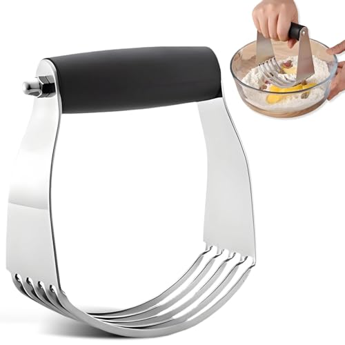 Stainless Steel Pastry Blender - Heavy Duty Dough Mixer, Essential Baking Tool for Effortless Mixing, Perfect for Every Kitchen, Black