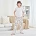 Yuiboo Cat Astronaut White Sleep Pants Lounge Pajama Comfy Sleepwear Gifts with Pockets 11-12Y