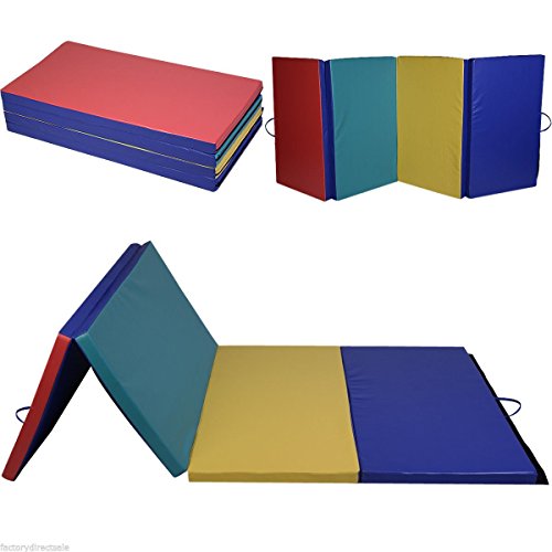 4'x8'x2" Pu Gymnastics Mat Gym Folding Panel Exercise Tumbling Pad 4 Colors Yoga
