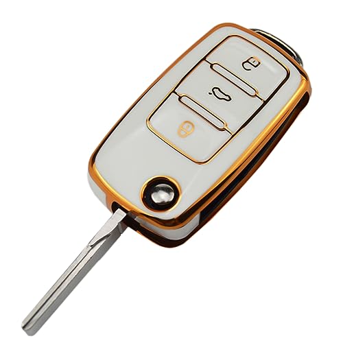 TPU Flip Key Fob Cover Protector for Volkswagen VW Beetle CC EOS Golf GTI Jetta Passat Tiguan Touareg 3 Buttons flip Key