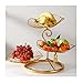 Fruit Dish Tray Fruit Tray Living Room Creative Modern Living Room Household Three-Layer Fruit Tray Simple Iron Multi-Layer Fruit Basket Fruit Bowl (Color : A)