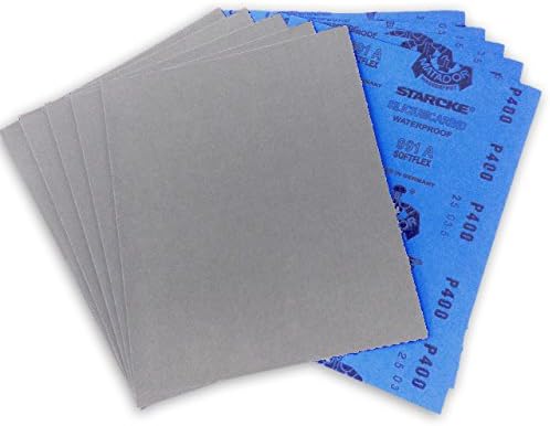 9 X 11 Inch 400 Grit Premium Waterproof Starcke Matador Sandpaper Sheets, 10 Pack