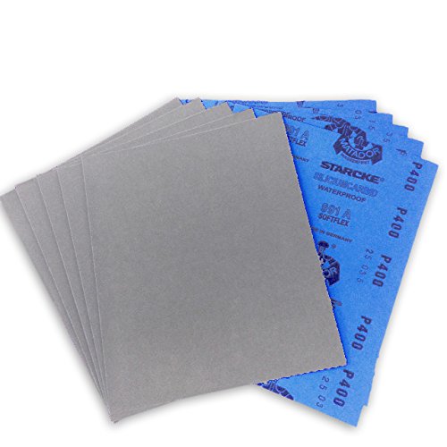 9 X 11 Inch 400 Grit Premium Waterproof Starcke Matador Sandpaper Sheets, 10 Pack #TOP3