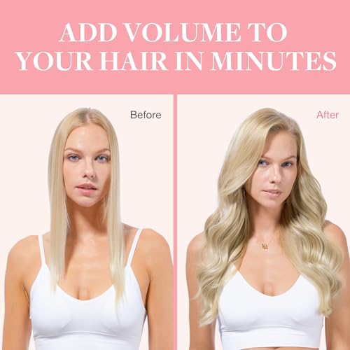 Image of GOO GOO Clip in Hair Extensions Real Human Hair, Remy Human Hair Extensions Clip ins for Women, Natural Human Hair, 14inch 120g 7Pcs, 60A Platinum Blonde