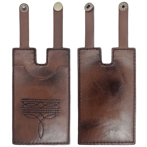 Boot Wallet for Women,Western Boot Wallet with Snap Strap,Leather Boot Wallet, Credit Card Holder(Brown)2