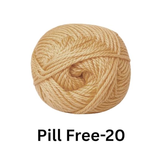 Image of VCR Light Brown Yarn, Pill-Free Soft Knitting Yarn, 100 Grams Hank, 263 Meters Length, Low-Pill Acrylic Yarn, Soft Crosia Threads, Pack of 1, Suitable for Beanies, Caps and Gloves