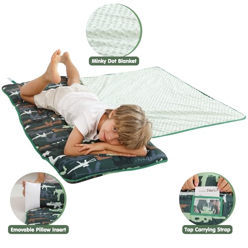 Image of Viviland Toddler Kid Nap Mat for Preschool, Slumber Bag with Pillow and Blanket, Daycare Sleeping Bag Kindergarten Mat