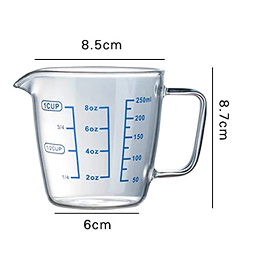 Vaso medidor de vidrio 250 ml resistente al calor miniatura 7