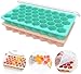 Ice Cube Trays with Lids, Ozera 2 Pack Food Grade Flexible 76 Cubes Silicone Ice Trays with Removable Lid, Ice Cube Molds for Whiskey Storage, Cocktail, Beverages