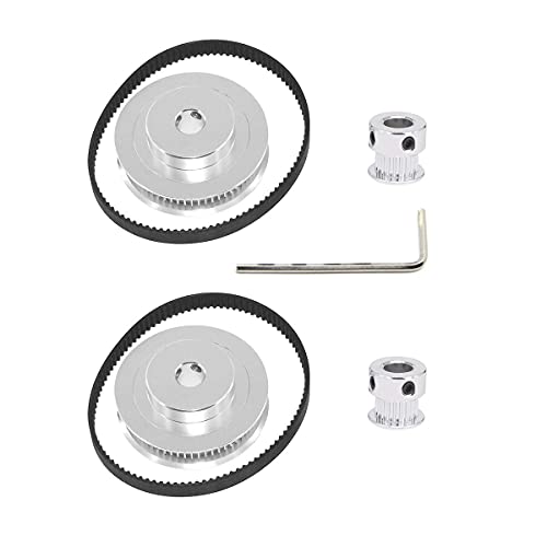 Befenybay 2Kit 2Gt Synchronous Wheel 20&60 Teeth 8Mm Bore Aluminum Timing Pulley With 2Pcs Length 200Mm Width 6Mm Belt (20-60T-8B-6) #TOP4