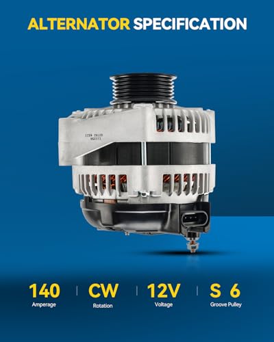 Image of PHILTOP New Alternator Compatible with 2004-2005 LeSabre, 2004-2005 Bonneville 3.8L Replacement 11035N 140A