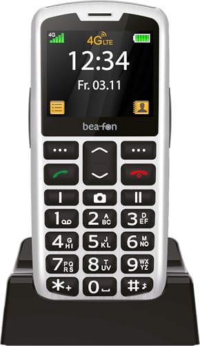 Beafon, SL260 LTE 4G, Silverline, teléfono para Personas Mayores con botón de Llamada de Emergencia SOS, Compatible con audífonos, M4/T4, señal de luz, Pantalla de 5.58 Pulgadas