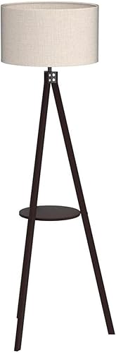 Miniatura 2 de LEPOWER - Lámpara de pie con trípode y estante, estilo de mediados de siglo, para sala de estar
