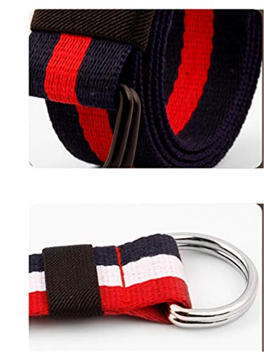 Andongnywell Canvas Buckle Web Belts for Men Double Ring Buckle Cloth Belts Nylon Waist Strap Waistband2