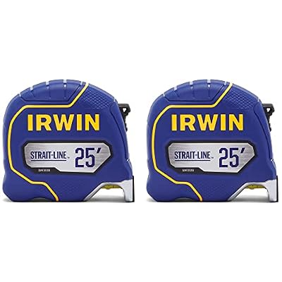 IRWIN Strait-LINE Tape Measure, 25 ft, 2 Pack, Includes Retraction Control, For All Your Measuring Needs (IWHT39396S)