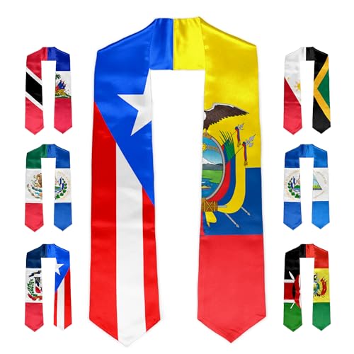 Civilos Custom Stole Graduation Personalized 2024 Flag Graduation Sash Honor Stole for Graduation Students, 72”