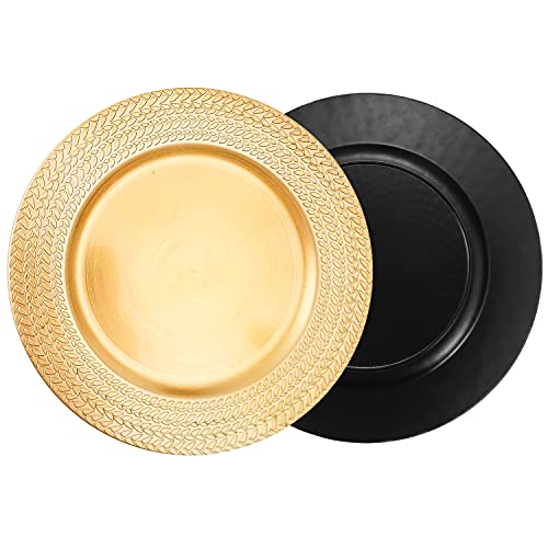 Platos Desechables Dorados Plástico Set x12 13 Pulg miniatura 4