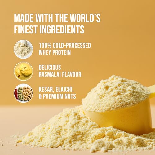 Image of FUELLED Whey Protein Powder Isolate & Concentrate (Rasmalai Milk, 1 kg) 24g Protein, 5g BCAAs | Lab Tested, Great Taste