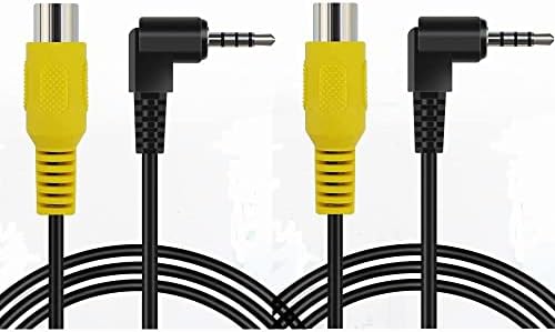 GPS DVR Mirror Dash Cam Backup Camera Video Extension Cable, 2.5mm to RCA Cable,GPS Navigator Video AV Input Adapter Cable(20cm/2PACK)