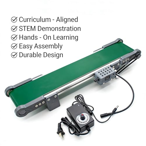 Mini cinta transportadora eléctrica reversible de 50cm para medir experimento fricción 4