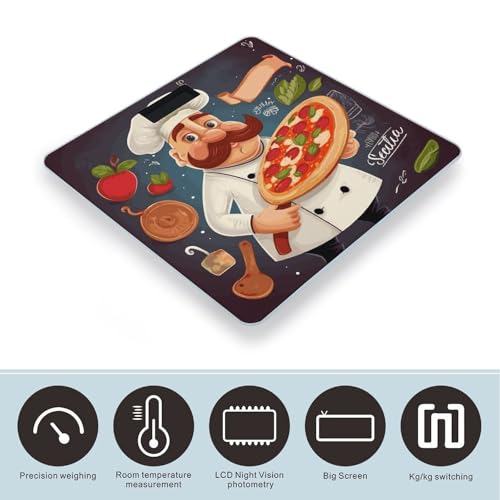 Báscula de baño digital con vidrio templado y pantalla LCD miniatura 3