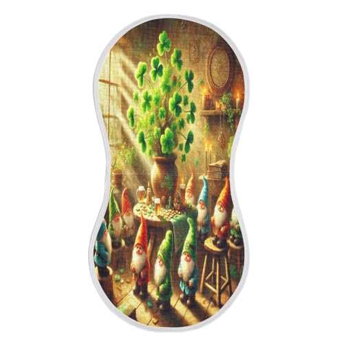 Gnomes St Patricks Baby Burp Cloths Burp Cloth Rags Cotton Burp Clothes Absorbent Muslin Burp Cloths Soft for Newborn Girl Unisex Boy 1 Pack 22x11 Inches