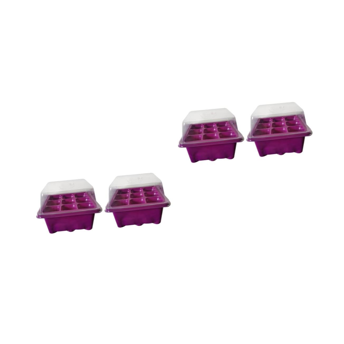 Toyvian 2 Series Caja De Vivero Bandeja para Múltiples Plántulas Maceta para Germinación De Plantas De Interior Bandeja Propagadora De Jardín De Drenaje con Tapa 2 Piezas*2
