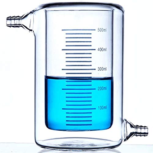 PORSTUV 500ml Jacketed Glass Beaker Borosilicate Glass 3.3 J...