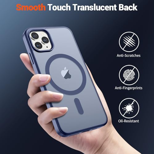 Image of SUPFINE Magnetic for iPhone 11 Pro Max Case Lavender Gray | (Compatible with MagSafe)(Military Grade Drop Protection)Shockproof Translucent Matte Phone Cover