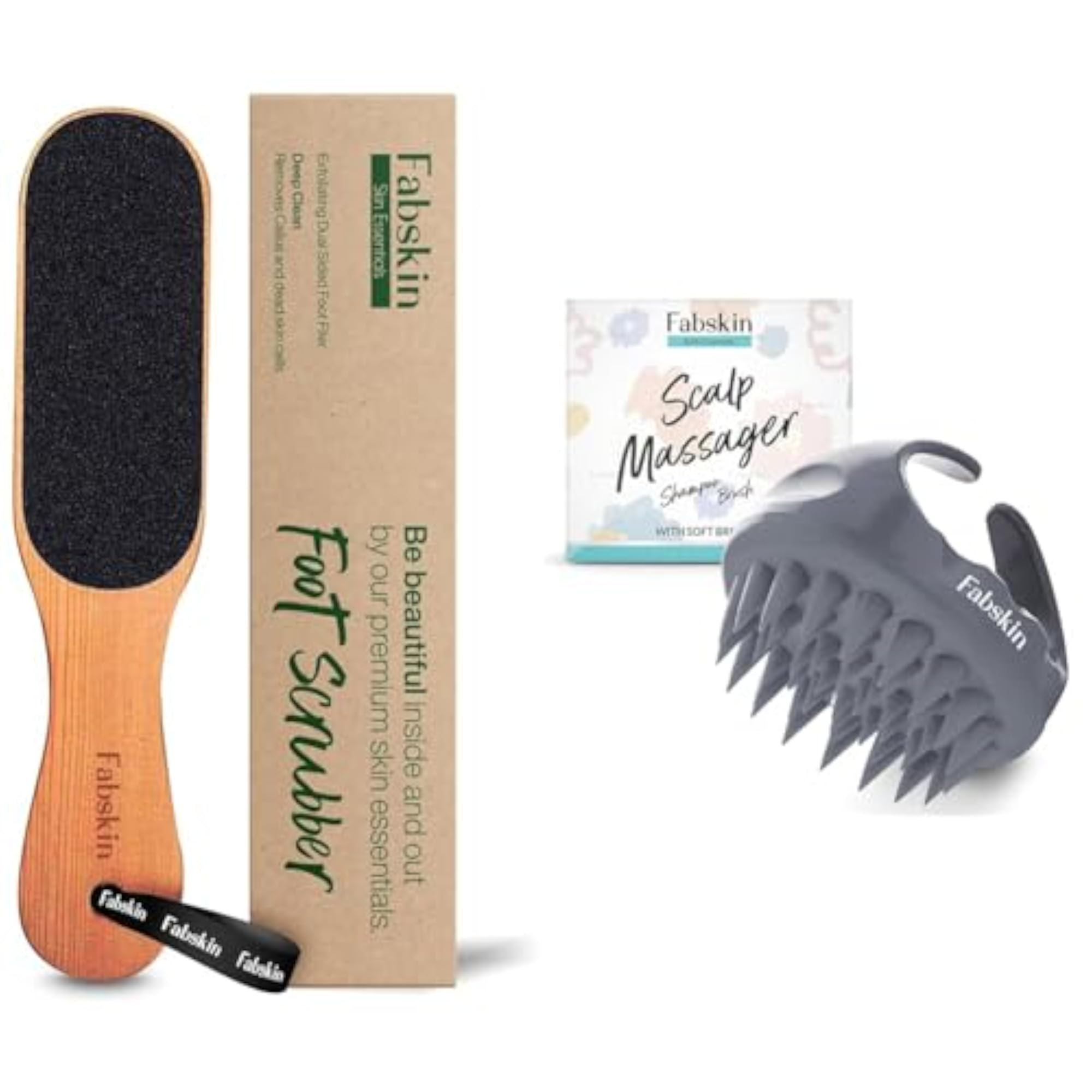Wooden Foot Scrubber & Scalp Massager Shampoo Brush