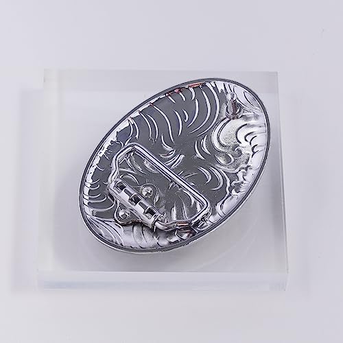 Laxpicol BB-160 Vintage Cool Novelty Oval Luminous Stone 3D Scorpion Animal Belt Buckle For Men Silver Tone thumb #3
