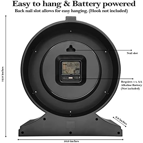 Vintage Desk Clock Silent-Non-Ticking 10-inch dial Table Clock,Retro Mantel Clocks and Easy to Read for Living Room, Bedroom, Shelf Decoration, Fireplace, Farmhouse Decor (Dark)