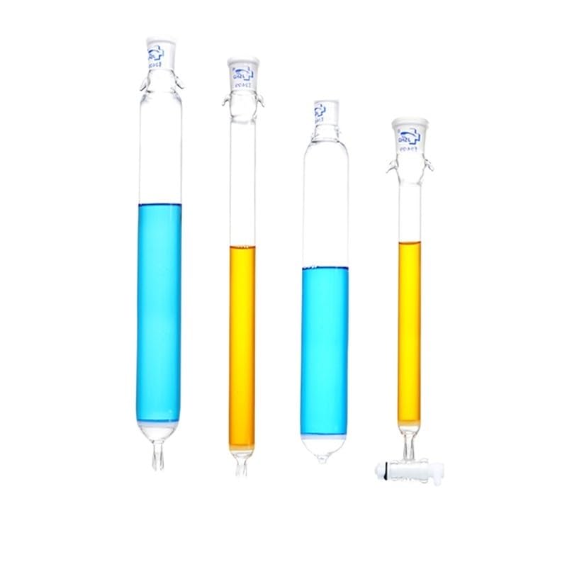 Borosilikat-Glas-Chromatographiesäule mit G2-Sinterplatte, PTFE-Hahn und 24/29-Schliff, 15ml-150ml Kapazität, 200mm-1500mm Länge(80mm*400mm)