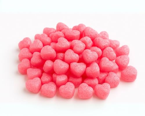 Verpackungschips Rosa Herzform Bio 20-400L | aus Maisstärke | 100% biologisch abbaubar und kompostierbar Füllchips Polsterchips Polstermaterial Füllmaterial (50)