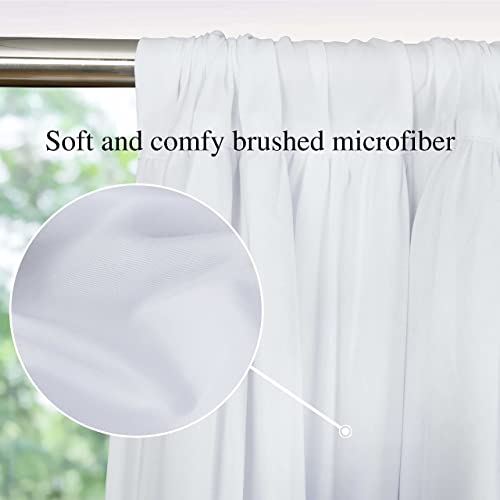 Homechoice Decor Thermal Insulated Blackout Window Curtains, Boho Ruched Window Treatments With 3 Rows Of Butterfly Flowers, Rustic Rod Pocket Drapes For Room, 54" W X 84" L, 2 Panels, White (Lq-30) #TOP2