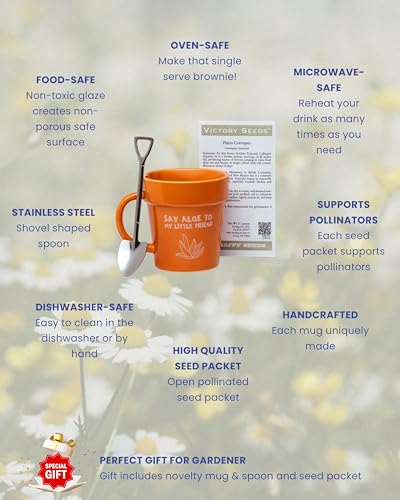 Taza de café de cerámica con cuchara y diseño de maceta miniatura 7