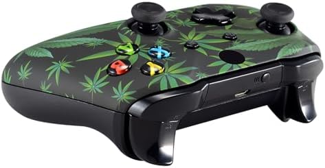 eXtremeRate Green Weeds Faceplate Cover, Soft Touch Front Housing Shell Case, Comfortable Soft Grip Replacement Kit for Xbox One S & Xbox One X Controller Model 1708 - Controller NOT Included