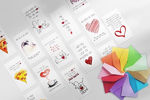 Mini Love Notes For Him or Her, 14 Cards With Envelopes, Love Cards,Gifts For Valentines Day & Naughty Love Notes(XQS001)