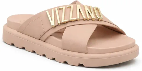 Sandália Birken Vizzano Feminina Tiras Douradas Confortável