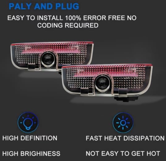 Miniatura 4 de Proyector de puerta de cortesía, 2 piezas para Passat Sagitar CC Magotan Tiguan, kit de lámpara de proyector de bienvenida compatible con lámparas