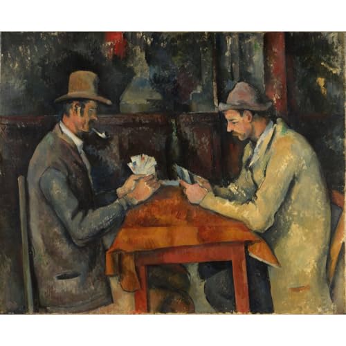 Les joueurs de cartes grande toile déco salon moderne pour une ambiance artistique unique