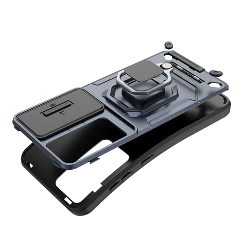 Image of TPU+PC Camshield Pro Case With Slide Camera Protection And Ring Stand Bumper Back Case Cover For Samsung Galaxy S25 Plus 5G (Black)